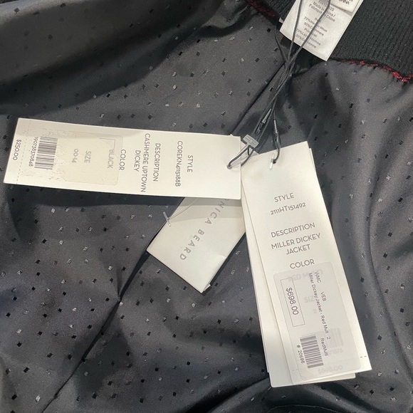 NWT Veronica Beard red and black houndstooth blazer with wool Dickey - Picture 6 of 7